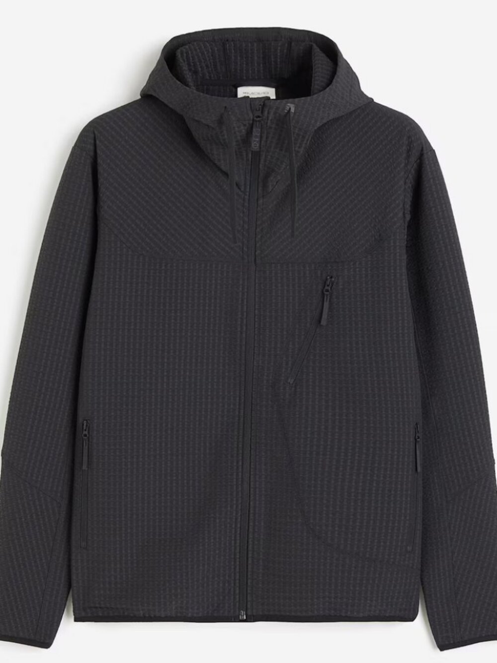 H&M Men’s Black Regular-Fit Mid-Layer Jacket with DryMove - 3XL